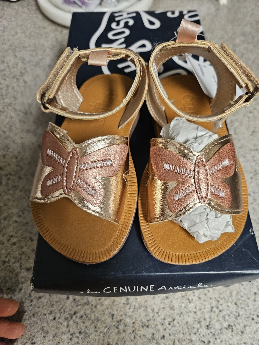 OshKosh B'gosh Toddler Metallic Butterfly Sandals - Rose Gold